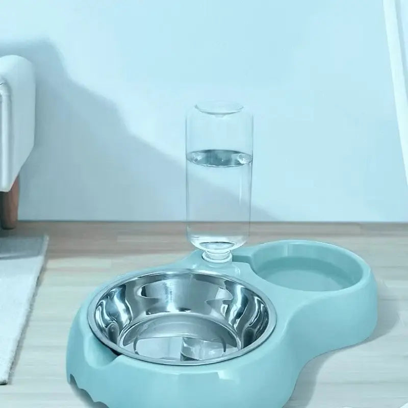 Non-Slip Cat Bowl, Pet Plastic Dual Bowl, Dog Food Bowl, Automatic Waterer, Durable Design, Easy to Clean, Pet Supplies