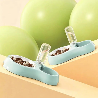 Non-Slip Cat Bowl, Pet Plastic Dual Bowl, Dog Food Bowl, Automatic Waterer, Durable Design, Easy to Clean, Pet Supplies