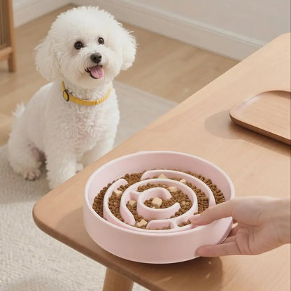 Plastic Dog Slow Feeder Bowl, Anti-Choke Design Ensures Safe Eating, Puzzle Snack Bowl Protects Neck, Pet Feeding Accessories, Neater Feeder