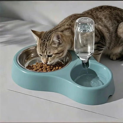 Non-Slip Cat Bowl, Pet Plastic Dual Bowl, Dog Food Bowl, Automatic Waterer, Durable Design, Easy to Clean, Pet Supplies