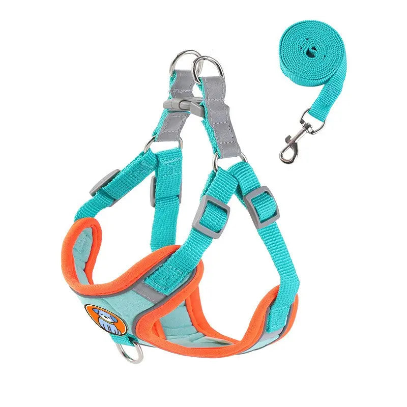 Pet Harness Leash Combo for Small Dogs, Bichon Frise Walk Rope, Anti-Slip Dog Lead, Swivel Leash, Comfortable Chest Strap, Ideal for Daily Use