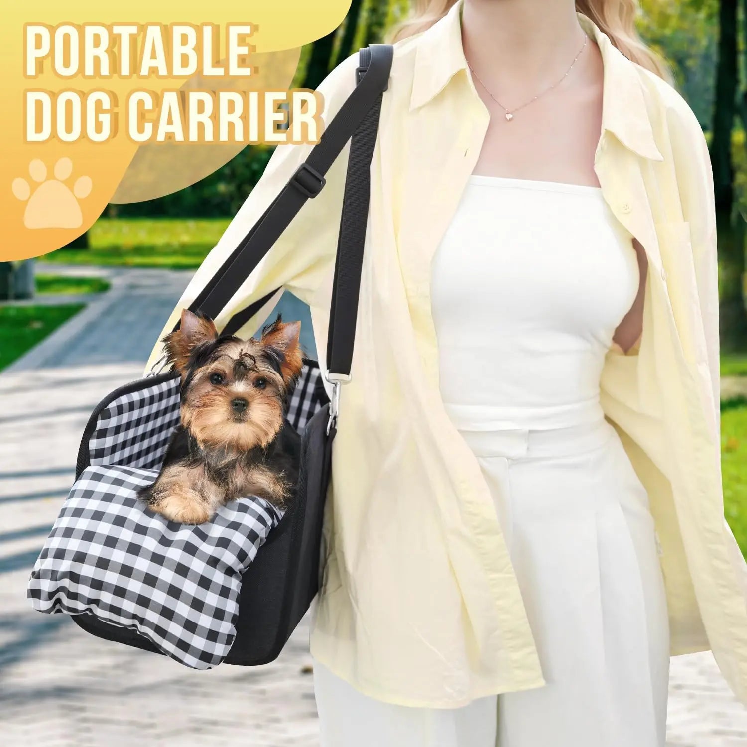 Small Dog Car Seat Center Console Booster Seat for Small Dogs & Cats, Safe Travel Pet Carrier with Safety Leash, Portable Armrest Pet Bed for Car, Non-Slip Pet Travel Carrier for Small Breeds
