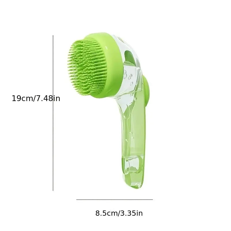 2-In-1 Pet Bath Brush & Shampoo Dispenser | Silicone Dog Grooming Tools Massage Scrubber