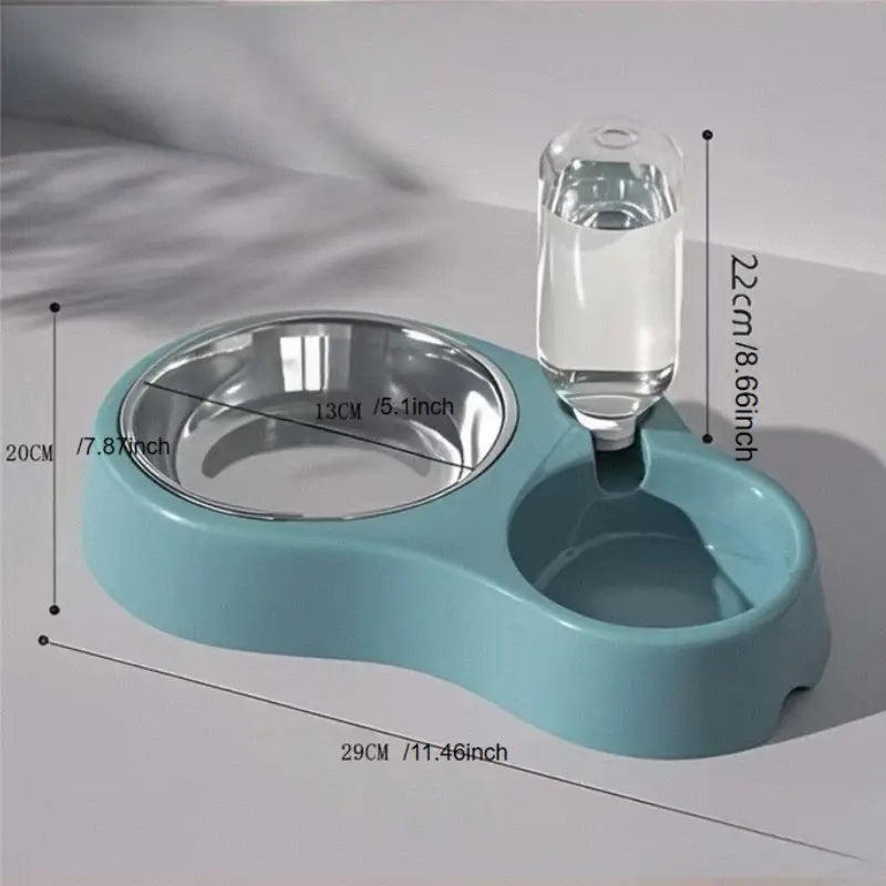 Non-Slip Cat Bowl, Pet Plastic Dual Bowl, Dog Food Bowl, Automatic Waterer, Durable Design, Easy to Clean, Pet Supplies