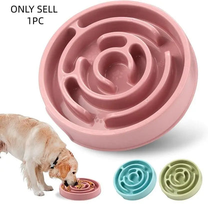 Plastic Dog Slow Feeder Bowl, Anti-Choke Design Ensures Safe Eating, Puzzle Snack Bowl Protects Neck, Pet Feeding Accessories, Neater Feeder