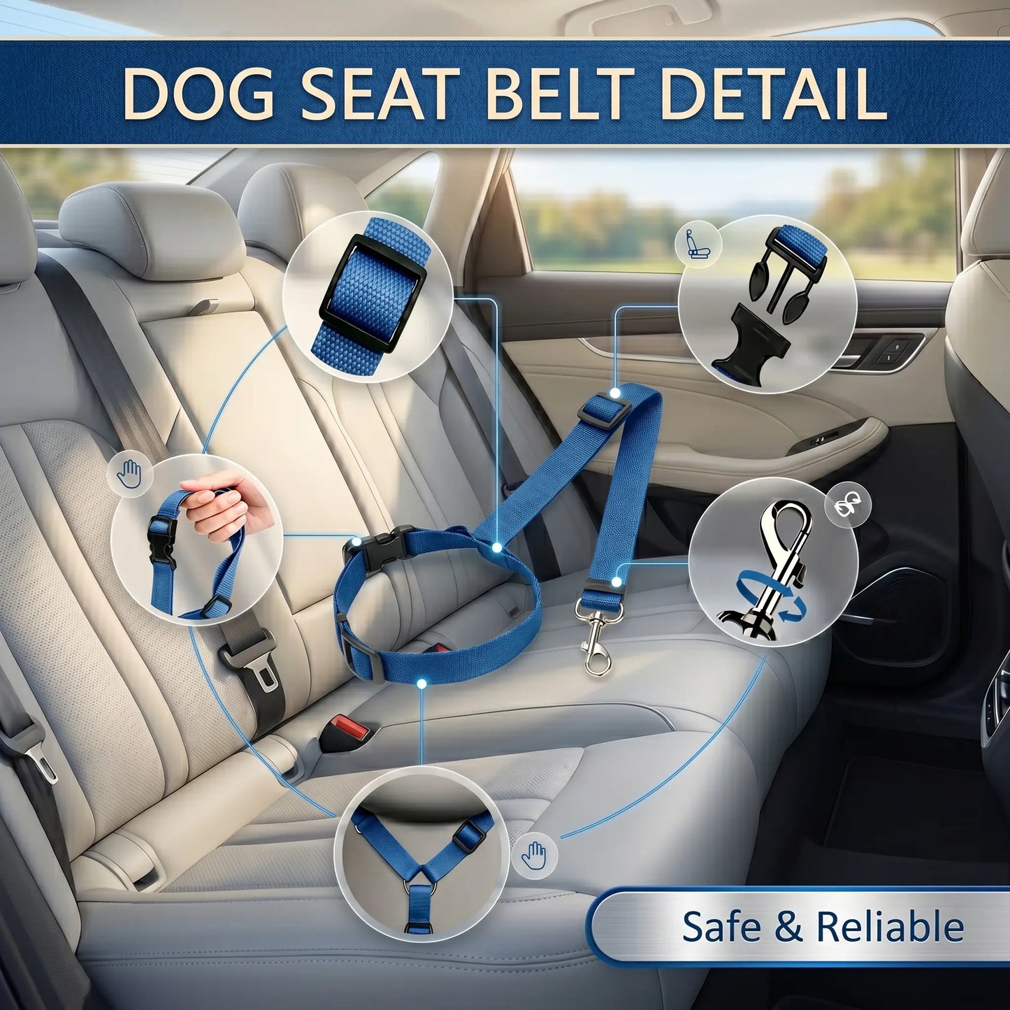 Canine Crash Course: The Ultimate Pup Seatbelt, Lengthy Leash for Cars, Truckin' Fun with Blinky Balls and Chewy Bungee Shenanigans!