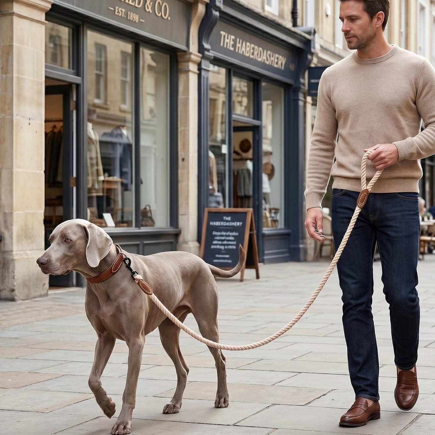 The "I Swear My Dog's on a Celebrity Diet" Leash - Sturdy 6FT of Paw-sitive Vibes for Pooches of All Sizes to Strut, Train, or Walk Down the Aisle in Style (Light Brown)