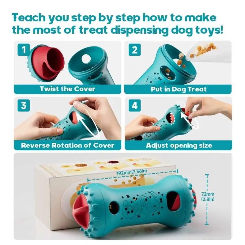 WXAT Interactive Treat Dispensing Dog Puzzle Treat Toy for Dogs,Dog Toys,Treat Dispensing Dog Enrichment Toys for IQ Training and Brain Stimulation, Interactive Mentally Stimulating Toys as Gifts for Puppies, Cats, Dogs