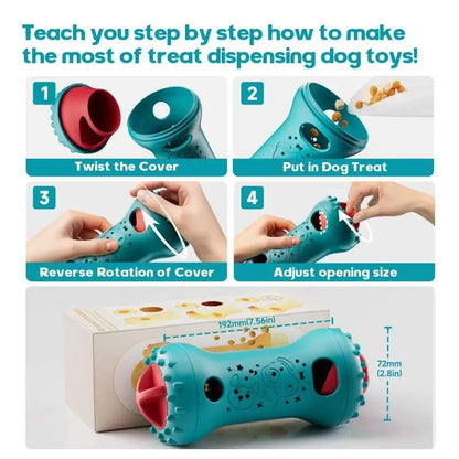 WXAT Interactive Treat Dispensing Dog Puzzle Treat Toy for Dogs,Dog Toys,Treat Dispensing Dog Enrichment Toys for IQ Training and Brain Stimulation, Interactive Mentally Stimulating Toys as Gifts for Puppies, Cats, Dogs